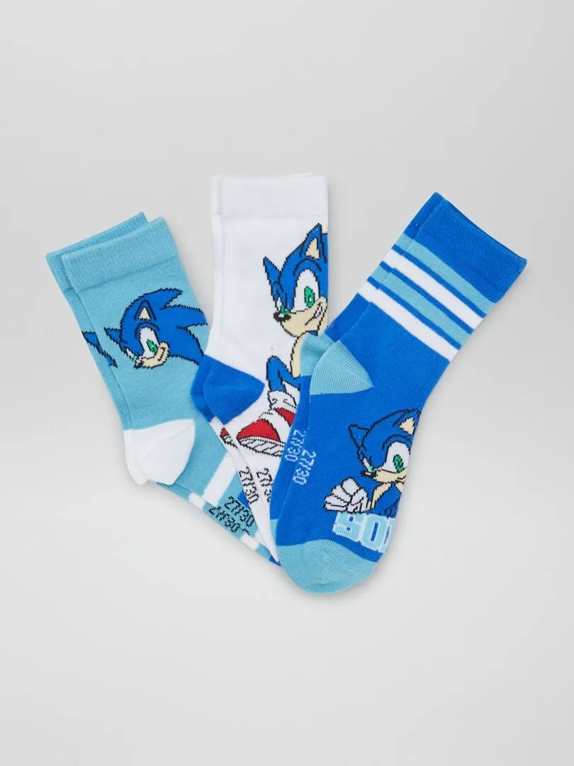 PACK DE CALCETINES 'SONIC'  3 PARES  AZUL